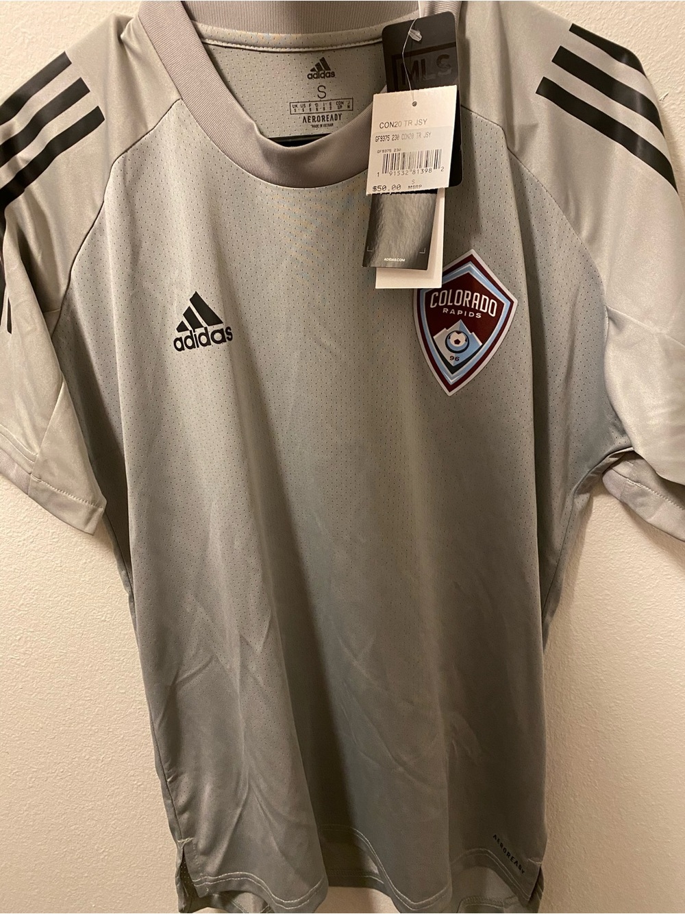 adidas Gray Colorado Rapids Men's Soccer Jersey